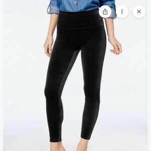Spanx High Rise Tummy Control Compression Velvet Leggings